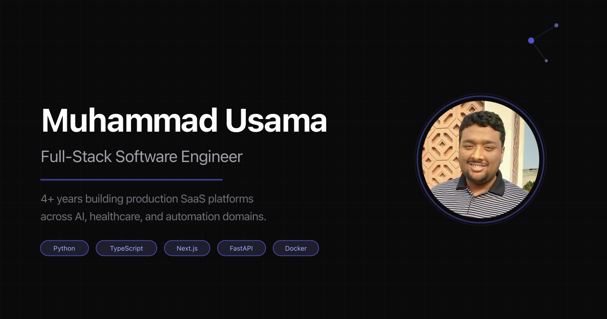Home | Muhammad Usama - Full-Stack Software Engineer